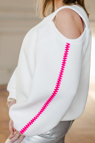 Cutout Sweater Pink Touch