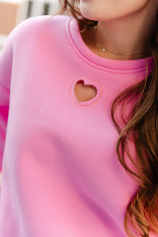 Cute Hearted Sweater Pink
