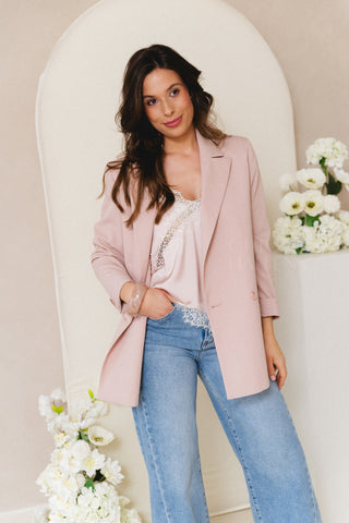 Pink Double Breasted Blazer