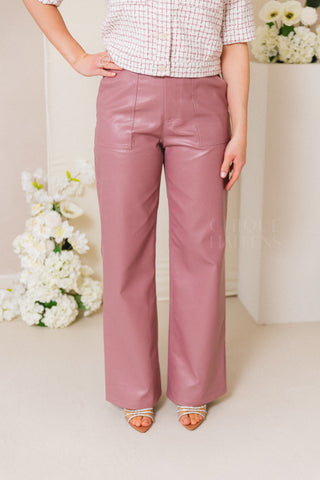 Old Pink Leather Trousers