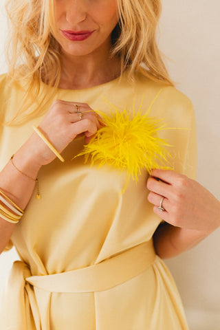 Feather Pin Yellow