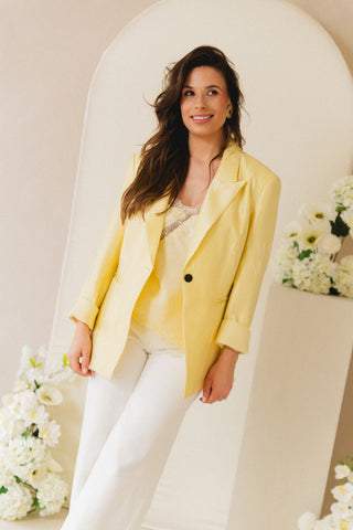 Shiny Pastel yellow Blazer