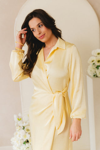 Pastel yellow Wrap Dress