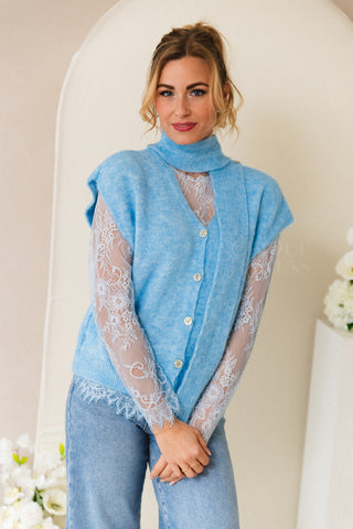 Scarf In One Gilet Blue