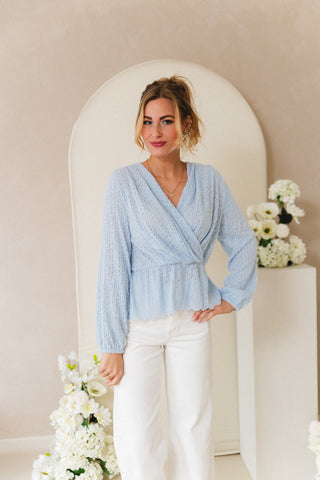 Peplum Blouse Baby Blue