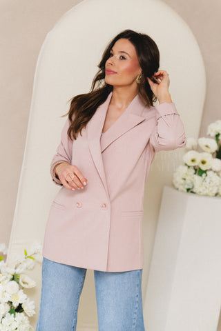 Pink Double Breasted Blazer