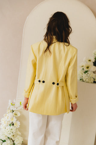 Shiny Pastel yellow Blazer