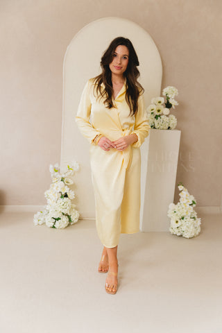 Pastel yellow Wrap Dress