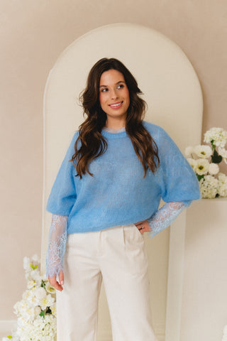 Blue Short Sleeve Knit