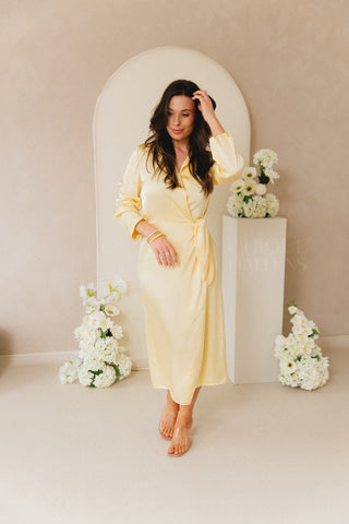 Pastel yellow Wrap Dress