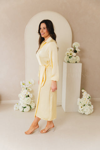 Pastel yellow Wrap Dress