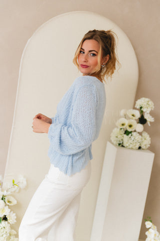 Peplum Blouse Baby Blue