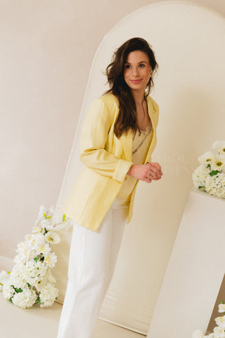 Shiny Pastel yellow Blazer