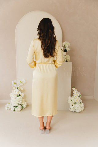 Pastel yellow Wrap Dress