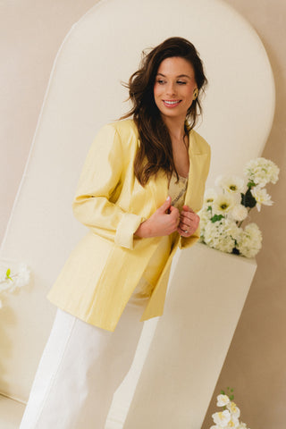 Shiny Pastel yellow Blazer