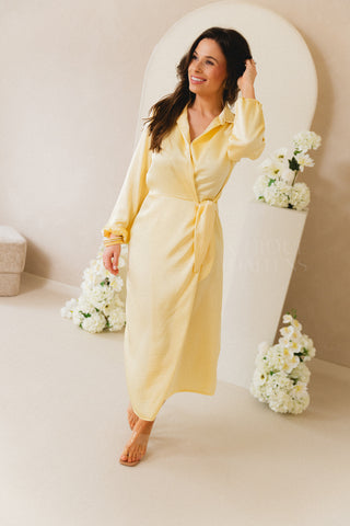 Pastel yellow Wrap Dress