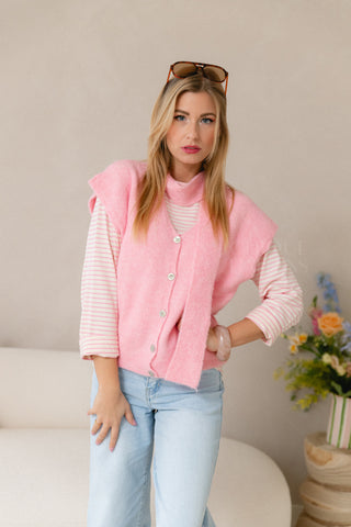 Scarf In One Gilet Pink