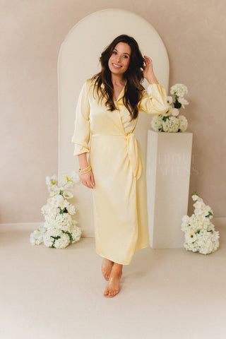 Pastel yellow Wrap Dress