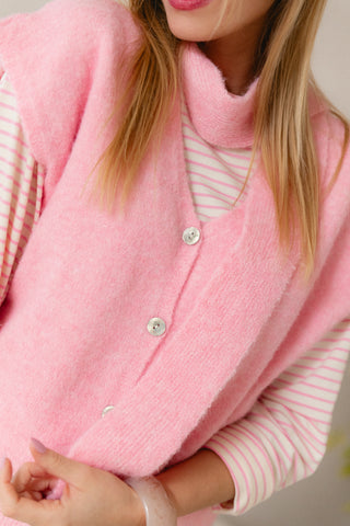 Scarf In One Gilet Pink