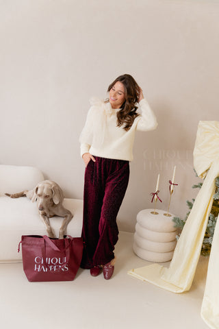 Comfy But Festive Velours Trousers