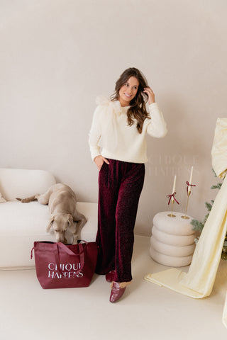 Comfy But Festive Velours Trousers