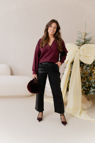 Comfy Sparkle Sweater Bordeaux