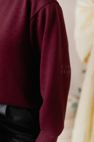 Comfy Sparkle Sweater Bordeaux