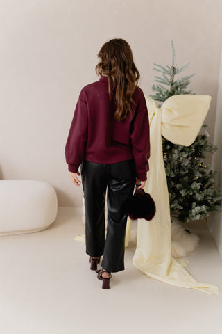 Comfy Sparkle Sweater Bordeaux