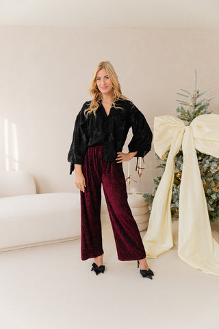 Comfy But Festive Velours Trousers