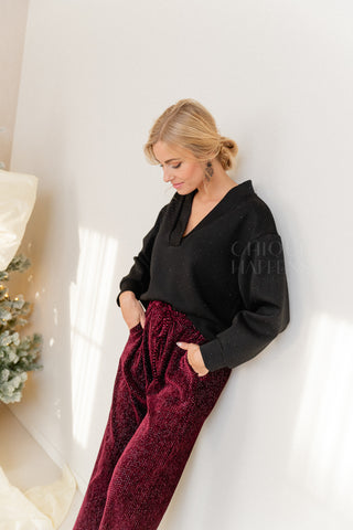 Comfy Sparkle Sweater Black