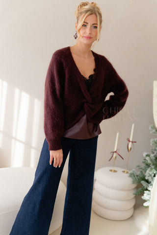 Aubergine Leather Top