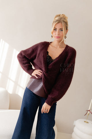 Aubergine Leather Top
