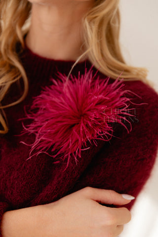 Bordeaux Feather Pin