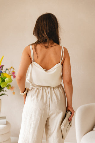 Cascade Satin Top Ivory