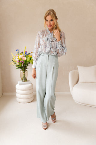 Blossom Bow Blouse Blue