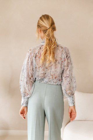 Blossom Bow Blouse Blue