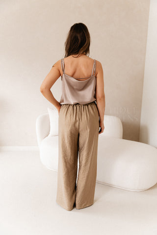 Cascade Satin Top Caramel