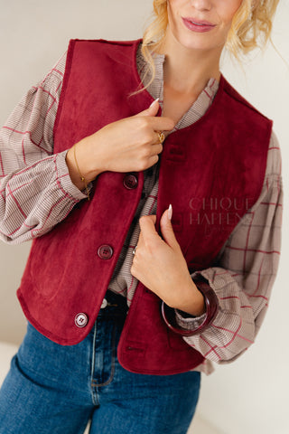 Reversible Layer Vest Burgundy