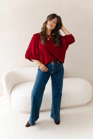 Flow Fit Tee Burgundy