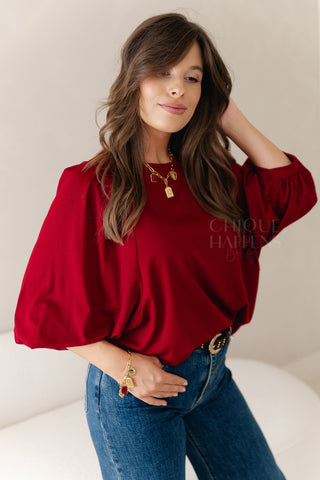 Flow Fit Tee Burgundy