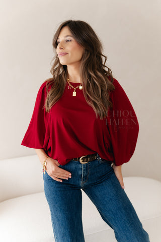 Flow Fit Tee Burgundy