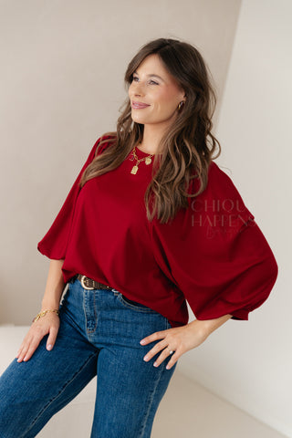 Flow Fit Tee Burgundy