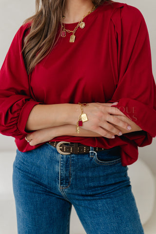 Flow Fit Tee Burgundy