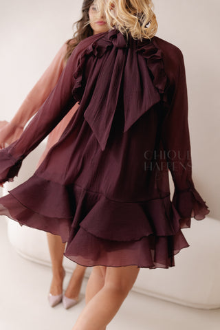 La Fiorella Dress Aubergine