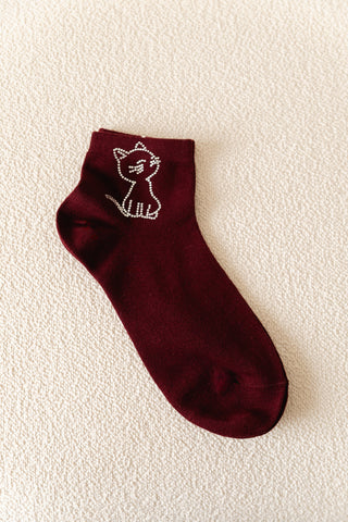 Miauw Socks Burgundy