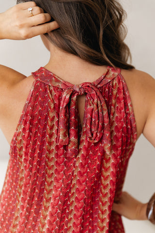 Terracotta Plissé Dress
