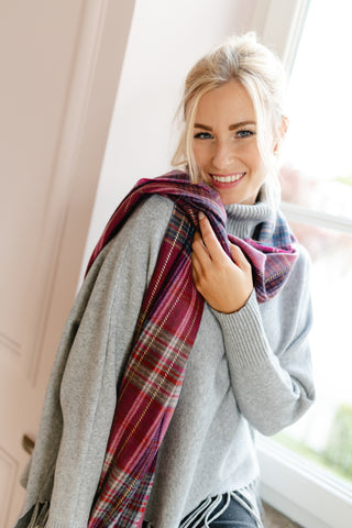 Pink Checkered Scarf