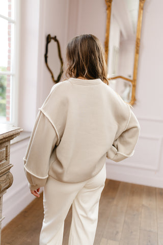 Taupe Balloon Sleeves Sweater