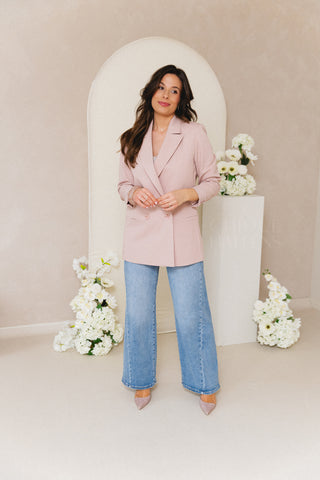 Pink Double Breasted Blazer