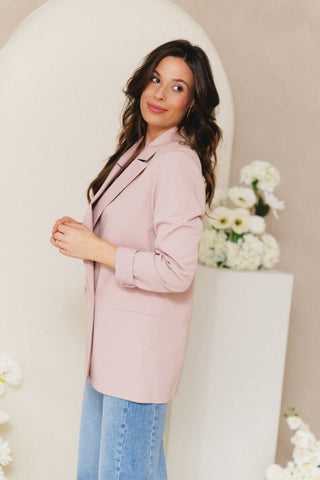 Pink Double Breasted Blazer
